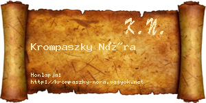 Krompaszky Nóra névjegykártya